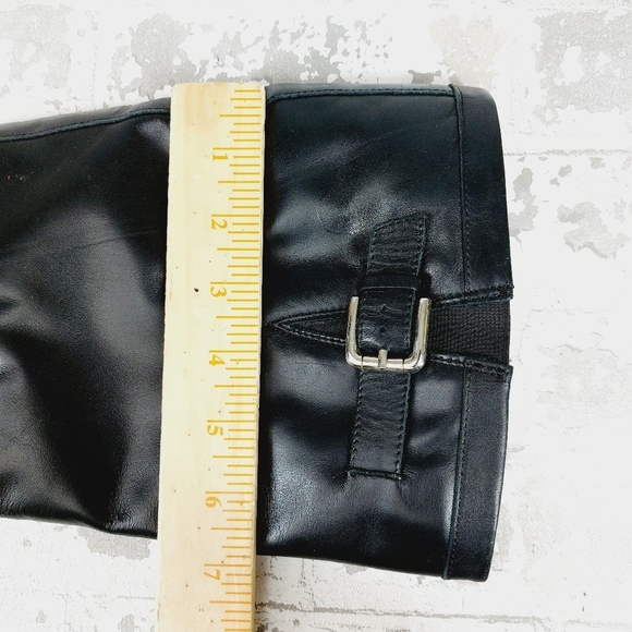 Ciao Bella Black Leather Slip On Buckle Calf Tall Riding Boots W112 - Picture 7 of 11